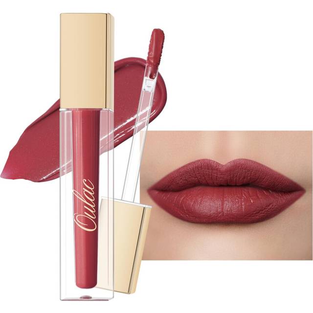 Oulac Matte Liquid Red Lipstick for Women  Orange Tone Red Long Lasting Lipstick  Waterproof Lip Stain  No Transfer  Creamy High Pigmented F