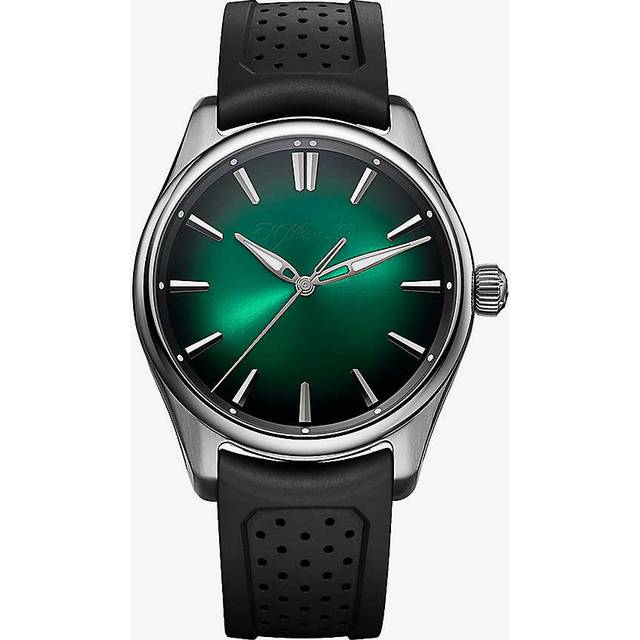 H.moser & Cie Green 3201-1201 Pioneer Stainless-steel and Rubber Automatic Watch 1 Size - GREEN