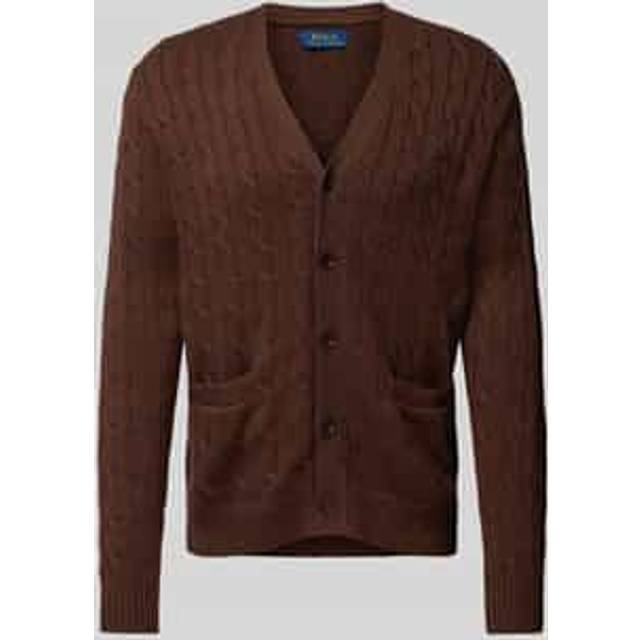 Polo Ralph Lauren Cotton Cable Knit Cardigan - L - Brown