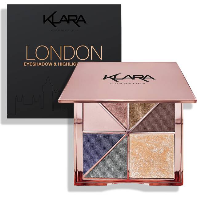 Klara Cosmetics Fashion Victim London Eyeshadow Highlight Palette Shimmer Matte Metallic Shine Waterproof 100% Colour Pigment
