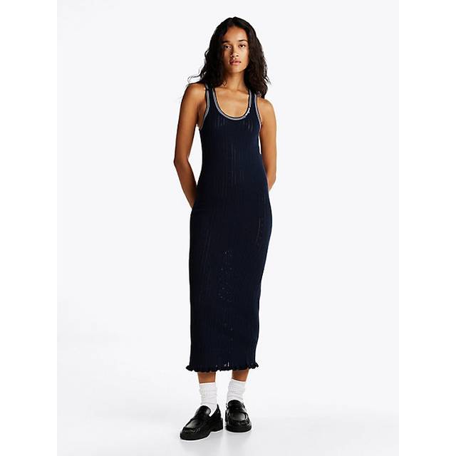 Pointelle Slim Maxi Knit Dress