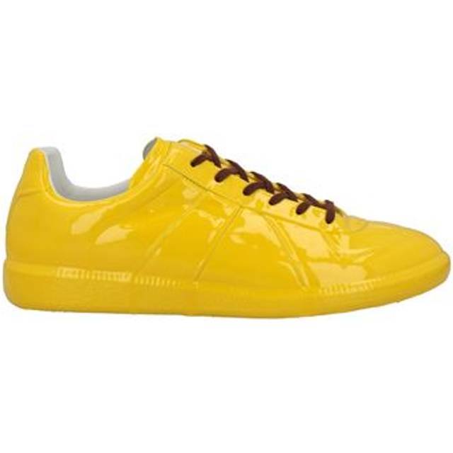 Maison Margiela Man Sneakers Yellow Size 7 Soft Leather, Textile fibers