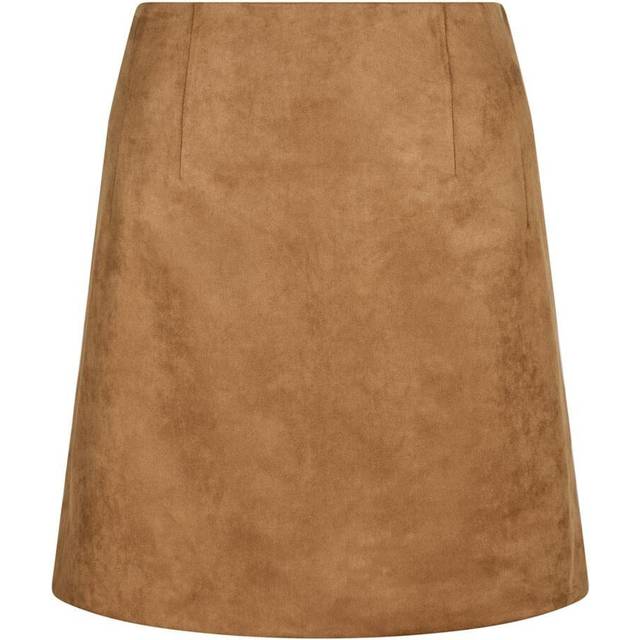 Neo Noir Hemie Faux Suede Skirt Dam Korta Kjolar Stl. 34 - Från Magasin - Cognac (34)