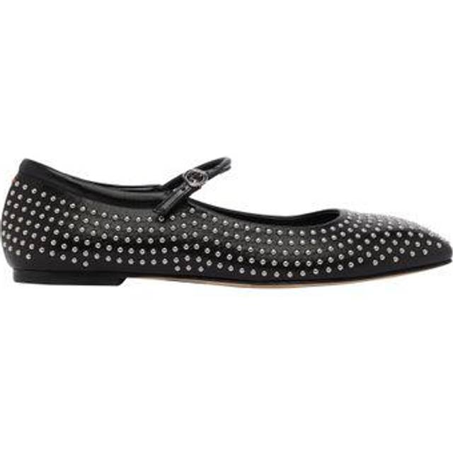 Aeyde Black Uma Mini Stud Mary-Jane Ballerina Flats - Black - IT 39.5