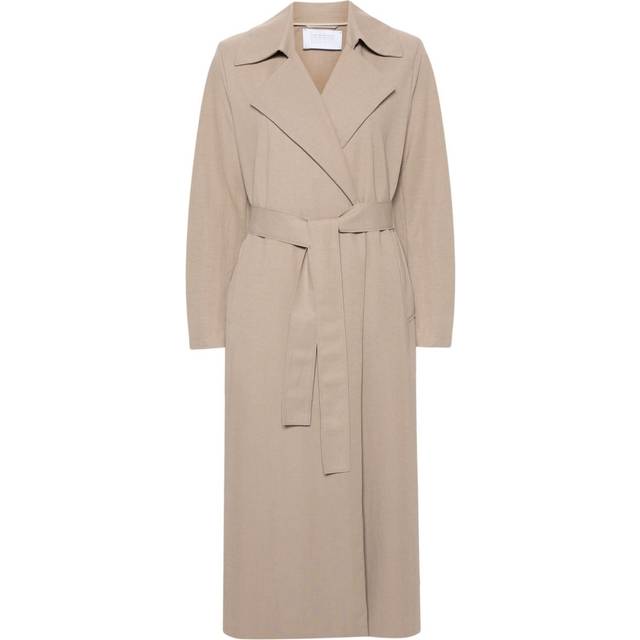 Harris Wharf London, Trench Coats, female, White, M, Double-Breasted Trench Coat with Slits