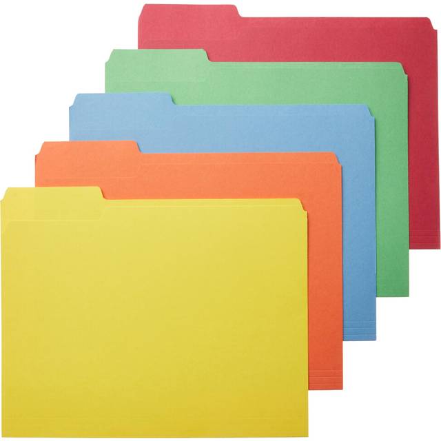 Amazon Basics AMZ401 File Folders - Letter Size (100 Pack) - Assorted Colors