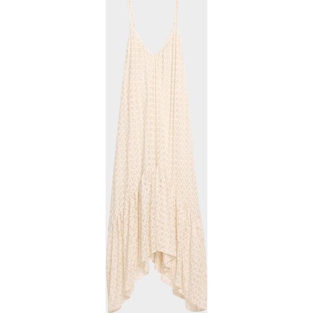 Anya Metallic Zig-Zag Maxi Dress - WHITE/GOLD ZIG ZAG - X-Small