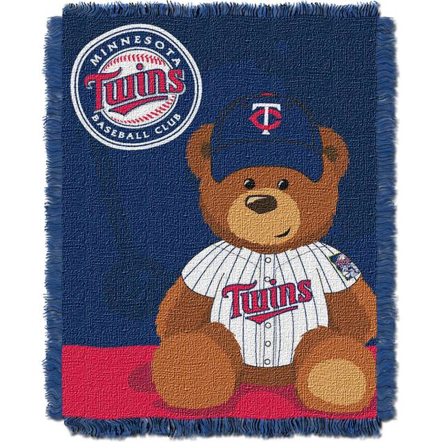 "Northwest MLB Minnesota Twins Baby Woven Jacquard Throw Blanket  36"""" x 46""""   Blue"