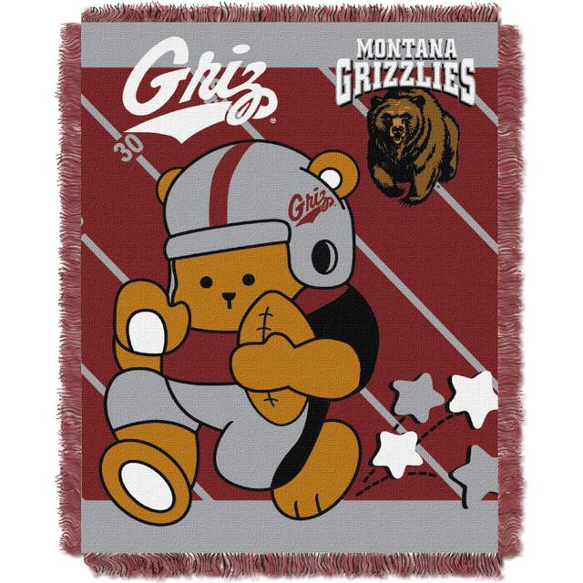 "Northwest The Northwest Company Montana Grizzlies Baby Woven Jacquard Throw Blanket  36"""" x 46""""   Red"
