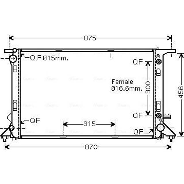 Radiator, engine cooling AIA2309 Ava Quality Cooling AIA2309