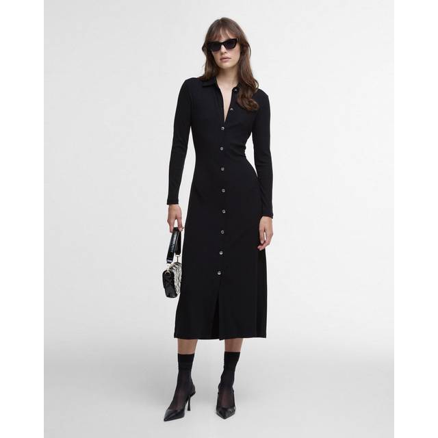 Barbour International Della Midi Dress - Black, Black, Size 10, Women