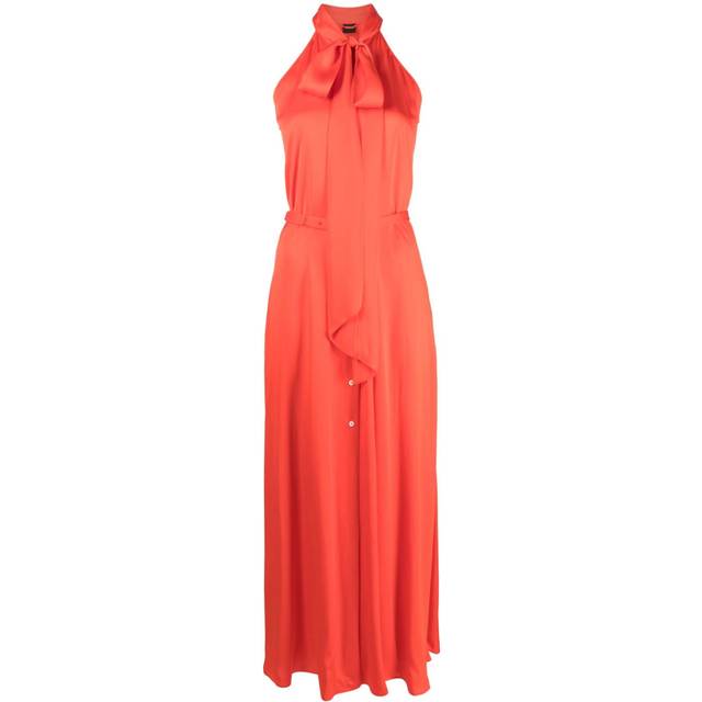 ASPESI - V-neck sleeveless shirt dress - women - Viscose - 42 - Orange