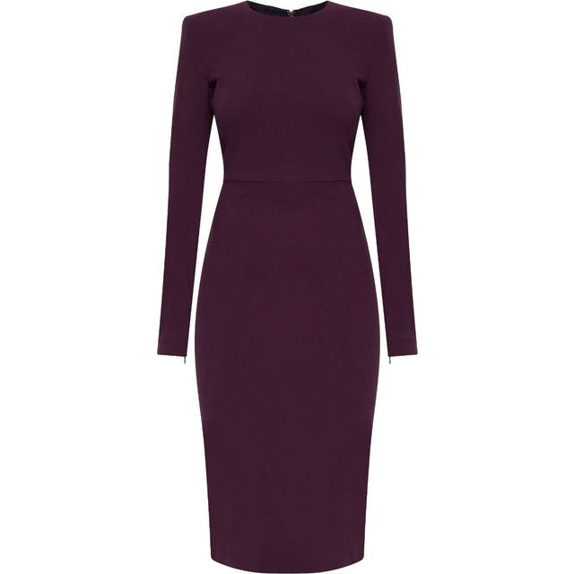 Victoria Beckham - long-sleeve T-shirt dress - women - Wool/Elastane/Polyamide - 8 - Purple