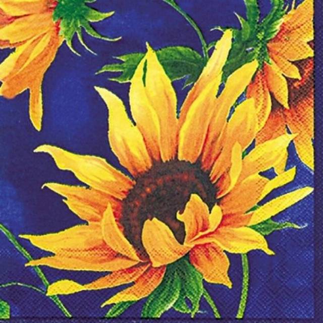 "IHR Ideal Home Range Party Napkins Disposable 3-Ply Paper Lunch Napkin Pack  6.5"""""""""""""""" x 6.5""""""""""""""""  Blue Sunshine  20-Count"