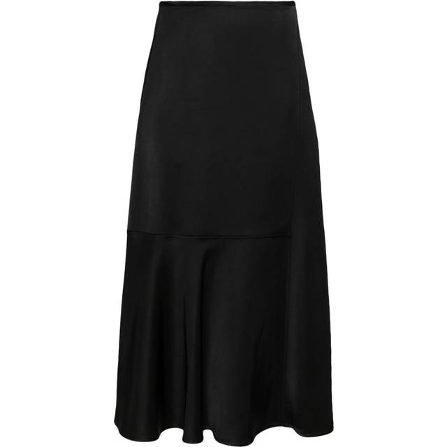 Jil Sander - high-waisted panelled midi skirt - women - Viscose/Silk/Viscose - 36 - Black