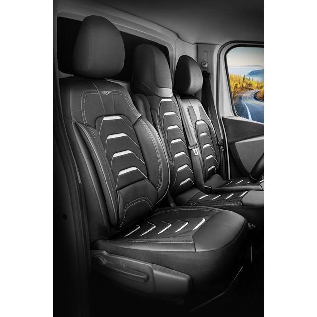 Tailored seat covers for renault trafic 2015-2025 fabric & art leather (premium)