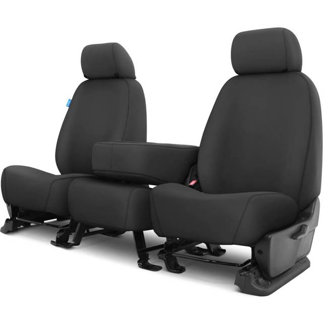 Covercraft SS3359PCCH Custom-Fit Front Bench SeatSaver Seat Covers - Polycotton Fabric  Charcoal Black
