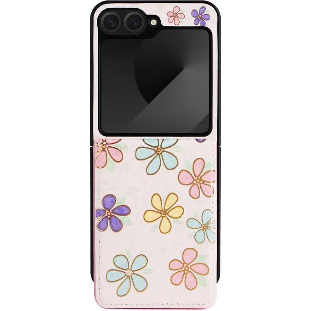 (ohter) Double Buckle Wallet Case for Samsung Galaxy Z Flip6 Kickstand Photo Slot Shock Resistant Rfid Blocking Card Holder