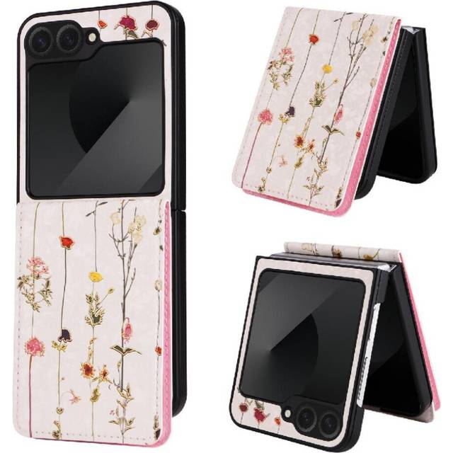 (c3 ) Double Buckle Wallet Case for Samsung Galaxy Z Flip6 Kickstand Photo Slot Shock Resistant Rfid Blocking Card Holder