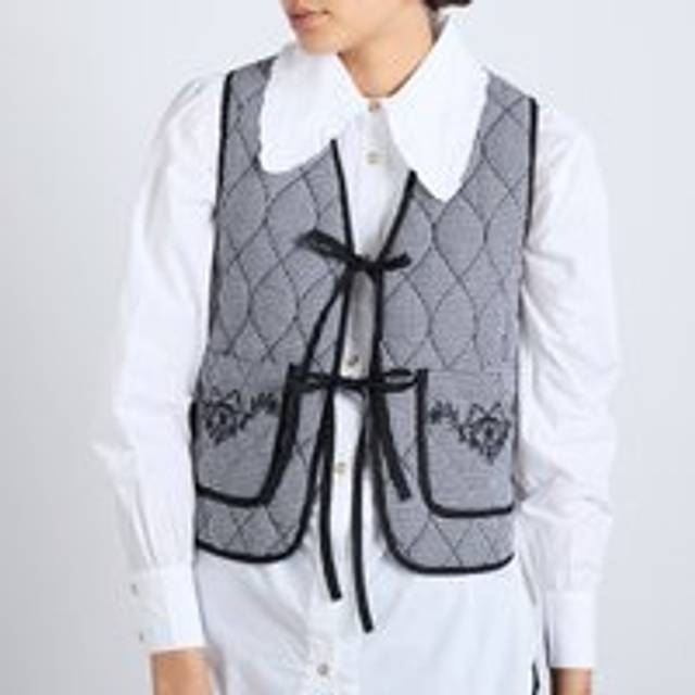 Damson Madder Arte Quilted Cotton Gilet - UK 10 - Black