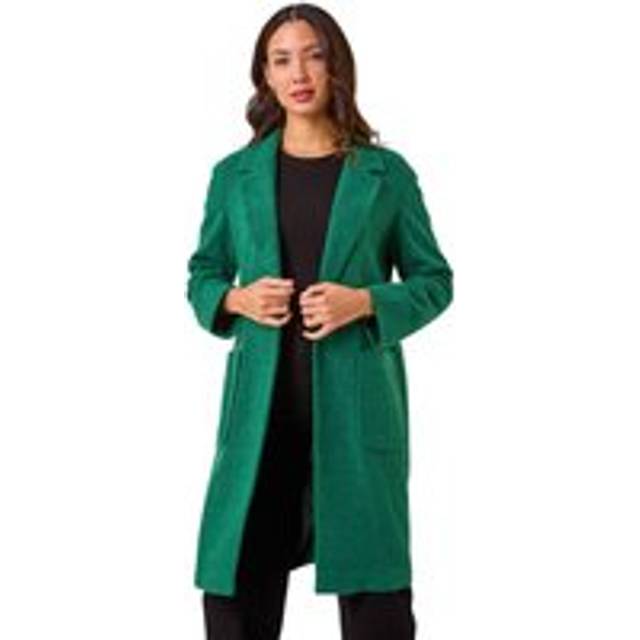 Roman Green Single Breasted Longline Coatigan - Size 18