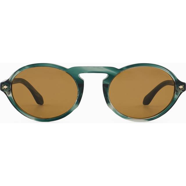 Giorgio Armani Man AR8219U 616453 Solglasögon Acetat Grön Brun Rund Normal