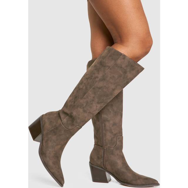 Womens Burnished Western Cowboy Boots - Brown - 3, Brown