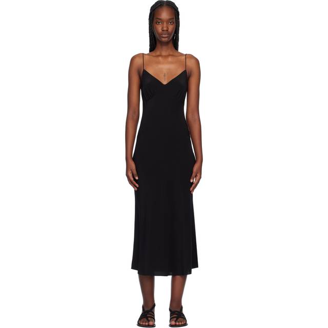 Matteau Black Low Back Slip Dress - Black - 4