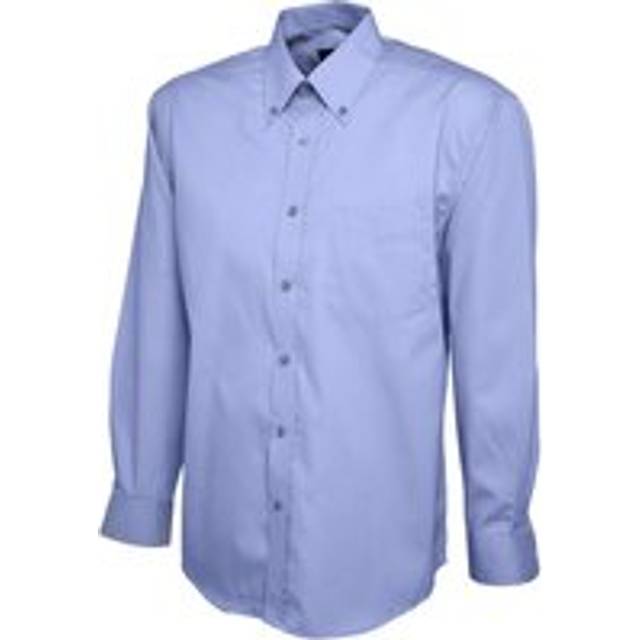 Uneek Mens Pinpoint Oxford Full Sleeve Shirt UC701 Mid Blue 17.5&quot;