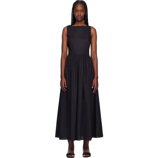 Matteau Black Tie Back Midi Dress - Black - 1