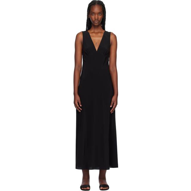 Matteau Black Plunge Slip Dress - Black - 1