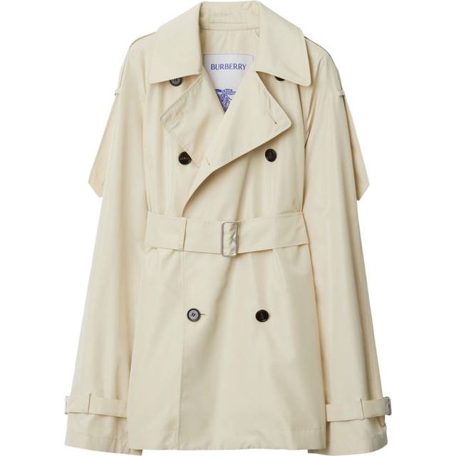 Burberry - short silk trench coat - women - Silk/Viscose - 6 - Neutrals