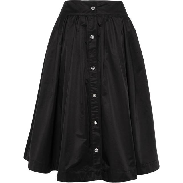 Moschino - A-line pleated midi skirt - women - Cotton/Polyamide - 40 - Black