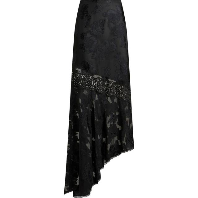 ETRO - fil-coupé chiffon maxi skirt - women - Viscose/Silk - 44 - Black