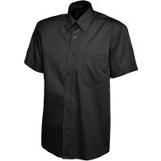 Uneek Mens Pinpoint Oxford Half Sleeve Shirt UC702 Black 17.5&quot; Co