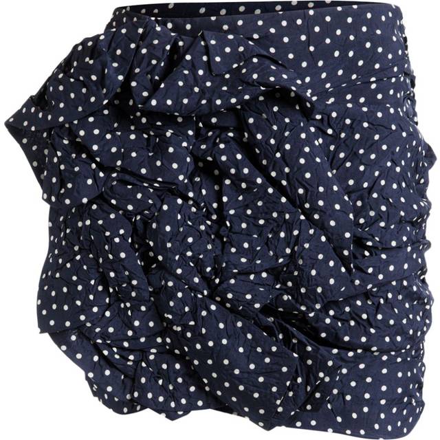 Bally - polka-dot ruched mini skirt - women - Viscose - 40 - Blue