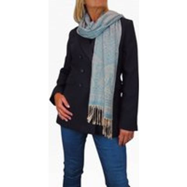 Persian Jacquard Design Pashmina Shawl Wrap - Duck Egg Blue - One Size