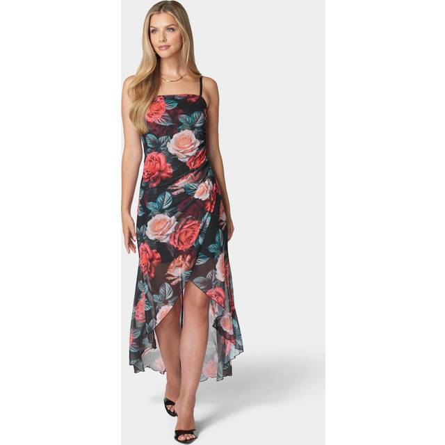 Bebe High-Low Hem Wrap Tube Maxi Dress