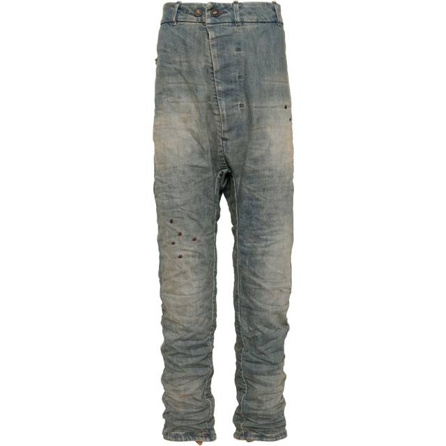 Boris Bidjan Saberi - acid-washed mould jeans - men - Cotton/Polyurethane - L - Blue
