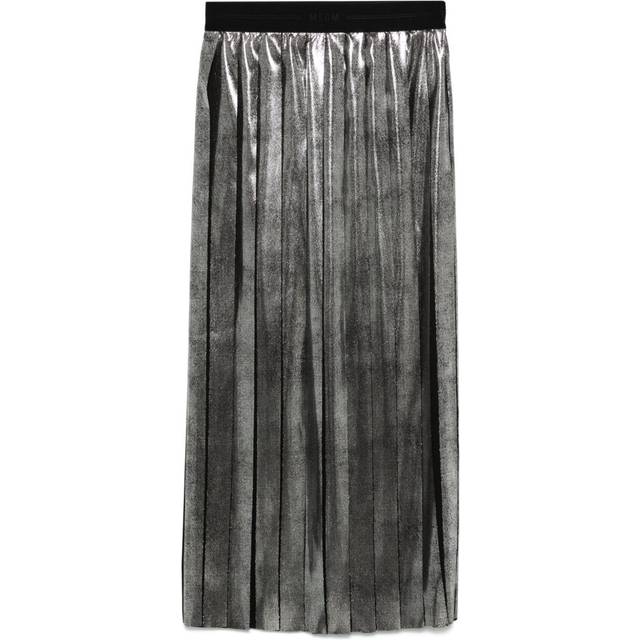 MSGM - pleated midi skirt - women - Polyester - 40 - Black