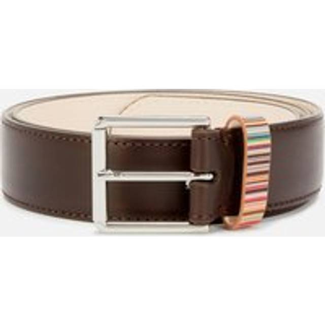 Paul Smith Brown Signature Stripe Keeper Leather Belt - 66 Brown - WAIST US 38