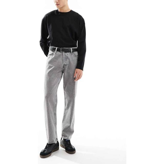 Jack & Jones – Eddie – Gråtvättade, baggy jeans-Grå/a