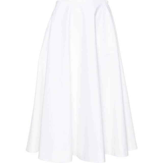 Valentino Garavani - poplin midi skirt - women - Cotton/Cotton - 48 - White