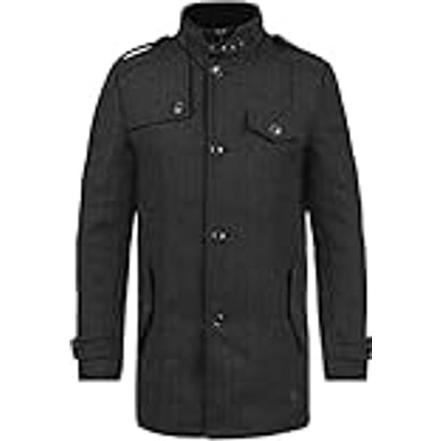 Indicode IDBrandan Herrkappa, ullrock, vinterjacka med ståkrage, Svart (999), XL