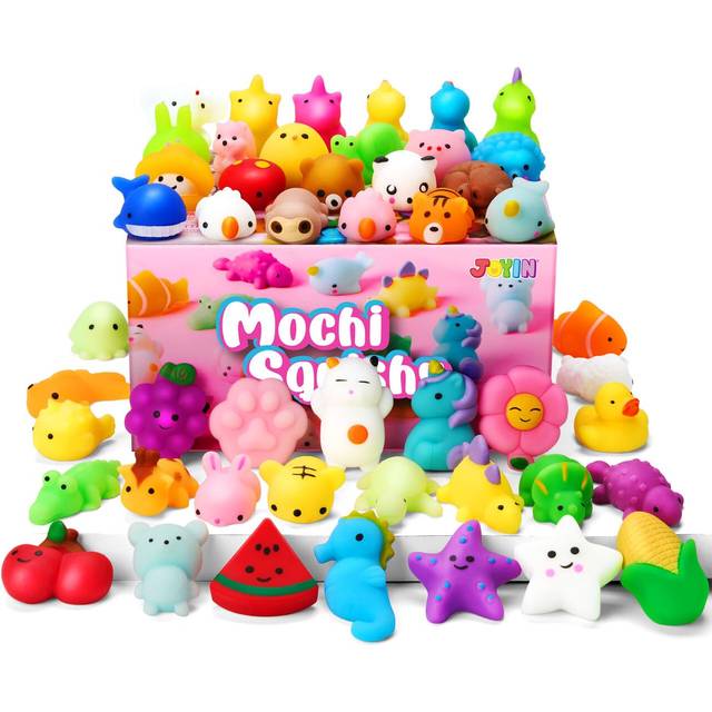 JOYIN Mochi Squishy Toys Set  Random 25 Pack Mini Mochi Party Favors for Kids  Kawaii Squishy Toy Stress Relief Toys  Goodie Bags Fillers wi