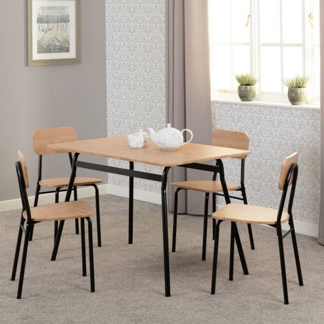 Warren Russet and Black 4 Seater Dining Set