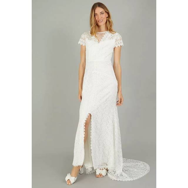 Monsoon Sienna Lace Bridal Maxi Dress, Ivory