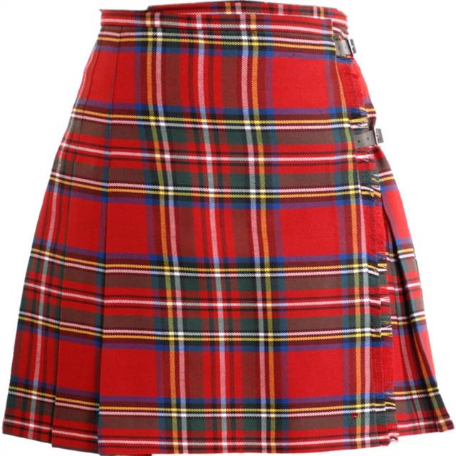 (UK 12) Ladies Deluxe Mini Skirt Kilt Royal Stewart Tartan