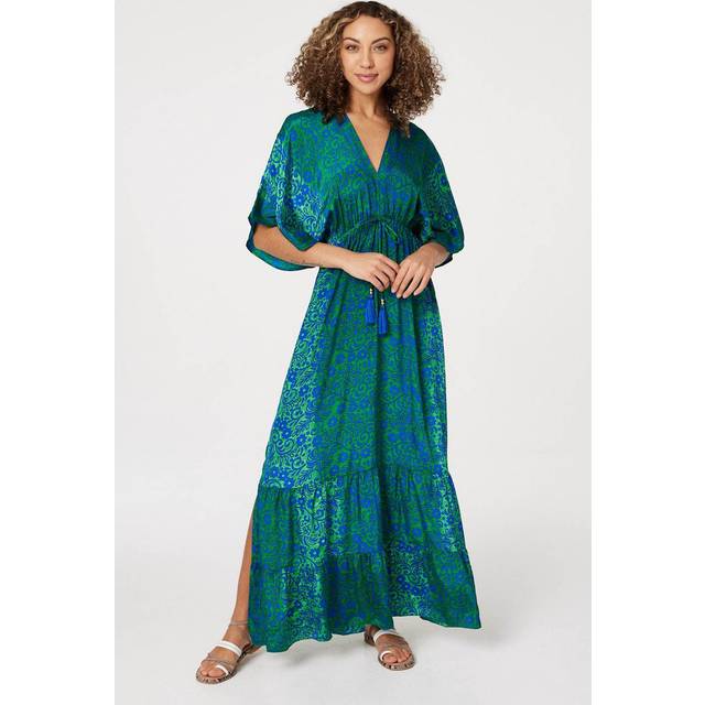 Side Split Maxi Dress - Blue - Size 12 - Izabel London