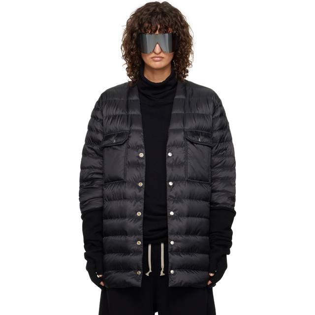 Rick Owens Moncler + Rick Owens Black Outershirt Jacket - 999 Black - IT 38